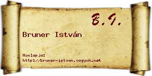 Bruner István névjegykártya